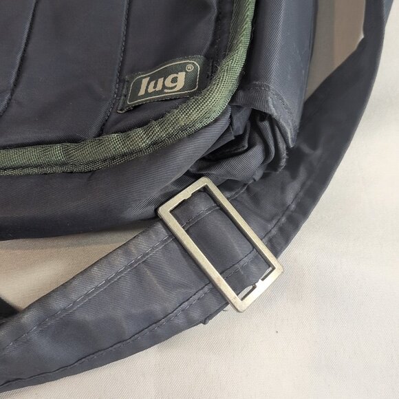 LUG Moped Quilted Crossbody Bag Purse Shoulder Navy Blue Grey Travel Messenger - Picture 4 of 14